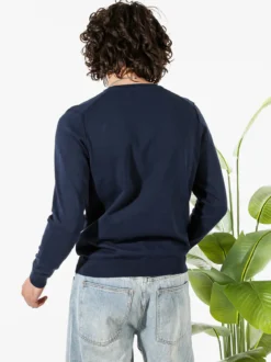 Baker'S Pullover girocollo da uomo in cotone - blu scuro