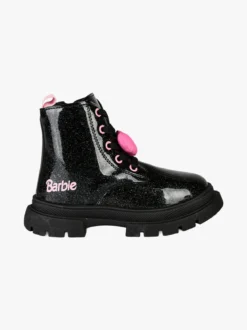 Barbie Anfibi da bambina in vernice con lacci e zip - nero