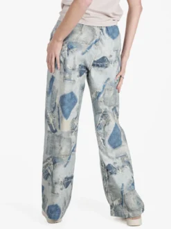 Baseventi Jeans donna a gamba larga con coulisse