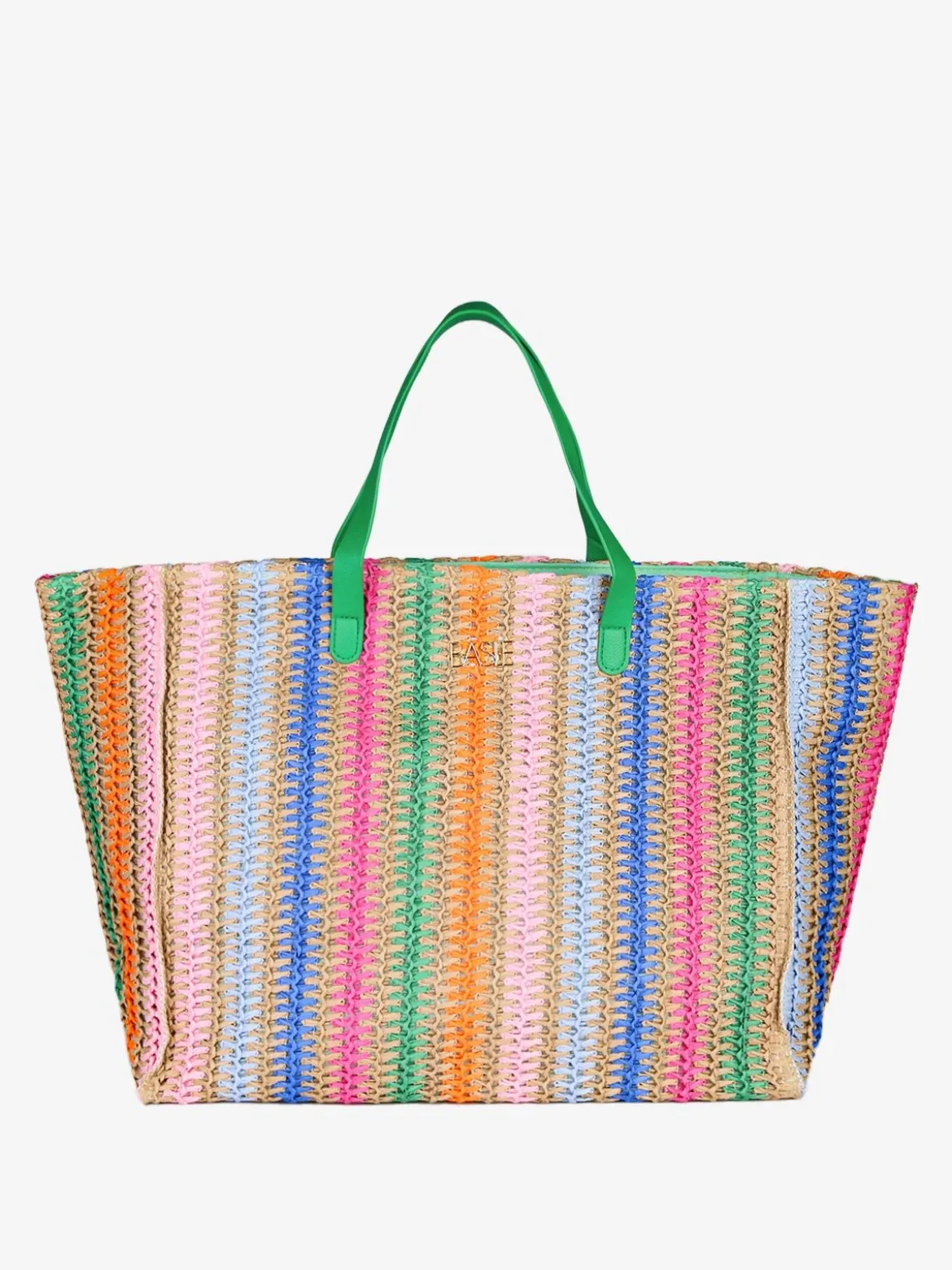 Basile Borsa da mare in paglia multicolore