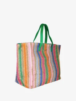 Basile Borsa da mare in paglia multicolore