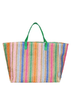 Basile Borsa da mare in paglia multicolore