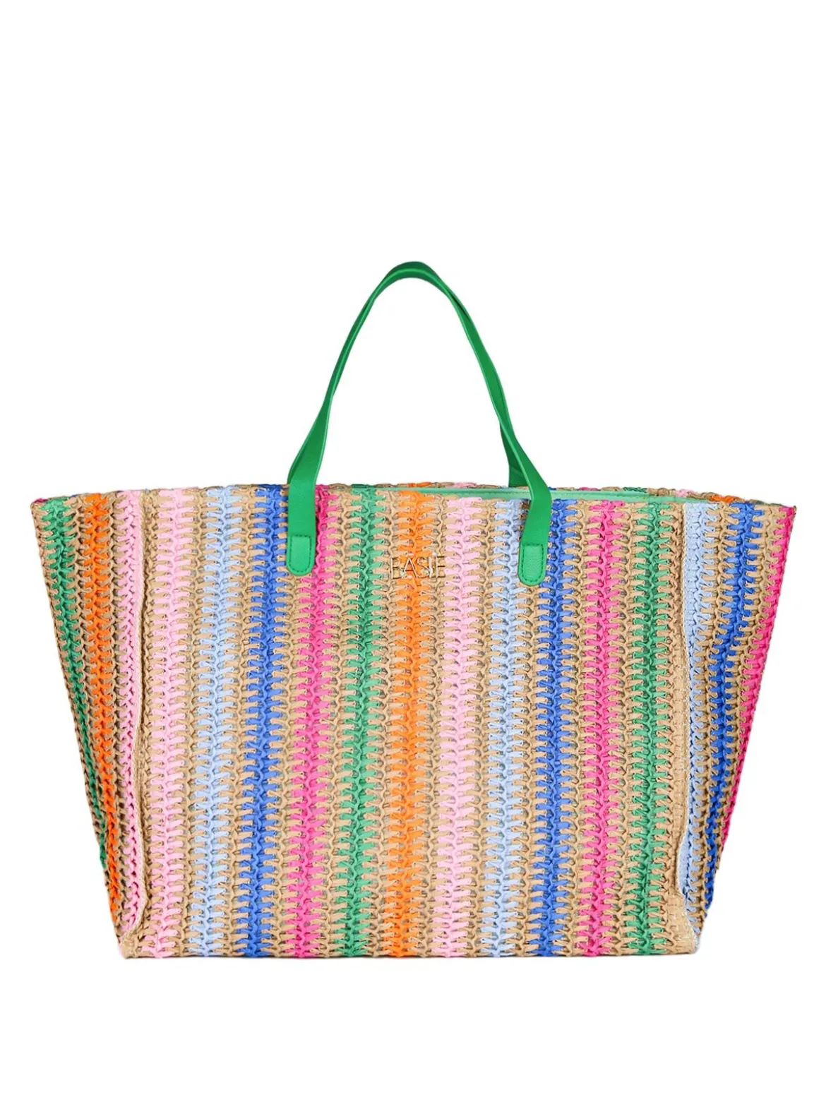 Basile Borsa da mare in paglia multicolore