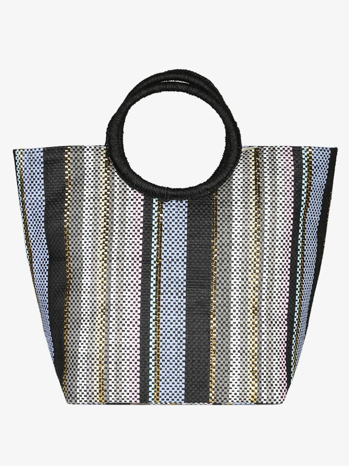 Basile Borsa media da mare in paglia multicolore