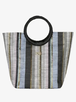 Basile Borsa media da mare in paglia multicolore