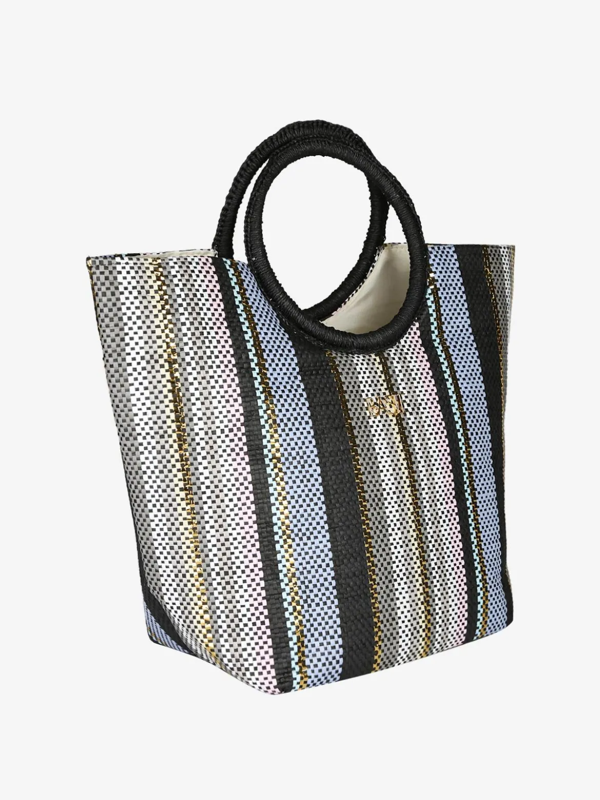 Basile Borsa media da mare in paglia multicolore