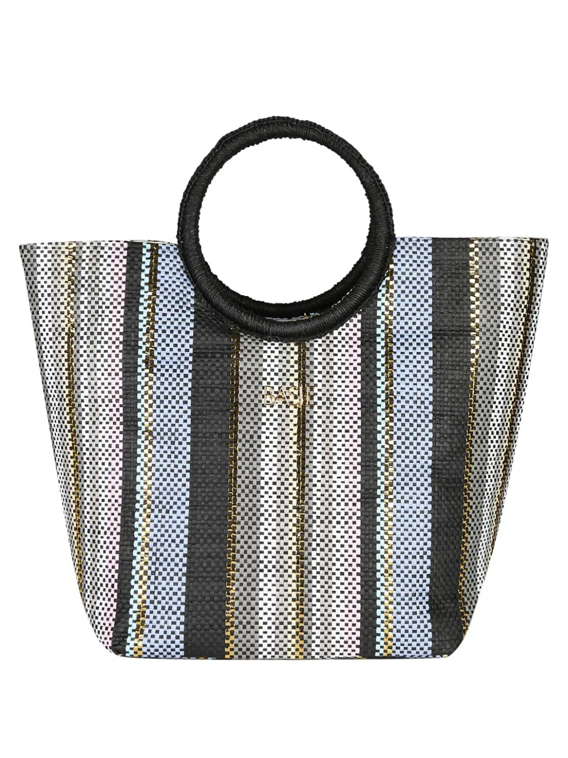 Basile Borsa media da mare in paglia multicolore
