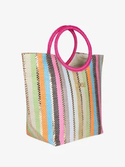 Basile Borsa media da mare in paglia multicolore