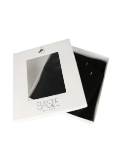 Basile Set regalo uomo con cappello e sciarpa in maglia - nero