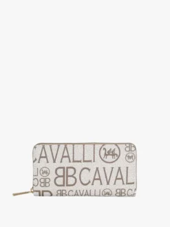 B.Cavalli Portafoglio da donna con stampe - taupe
