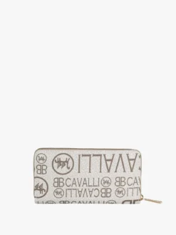 B.Cavalli Portafoglio da donna con stampe - taupe