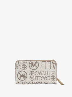 B.Cavalli Portafoglio donna con stampe - beige