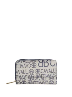B.Cavalli Portafoglio donna con stampe - blu scuro
