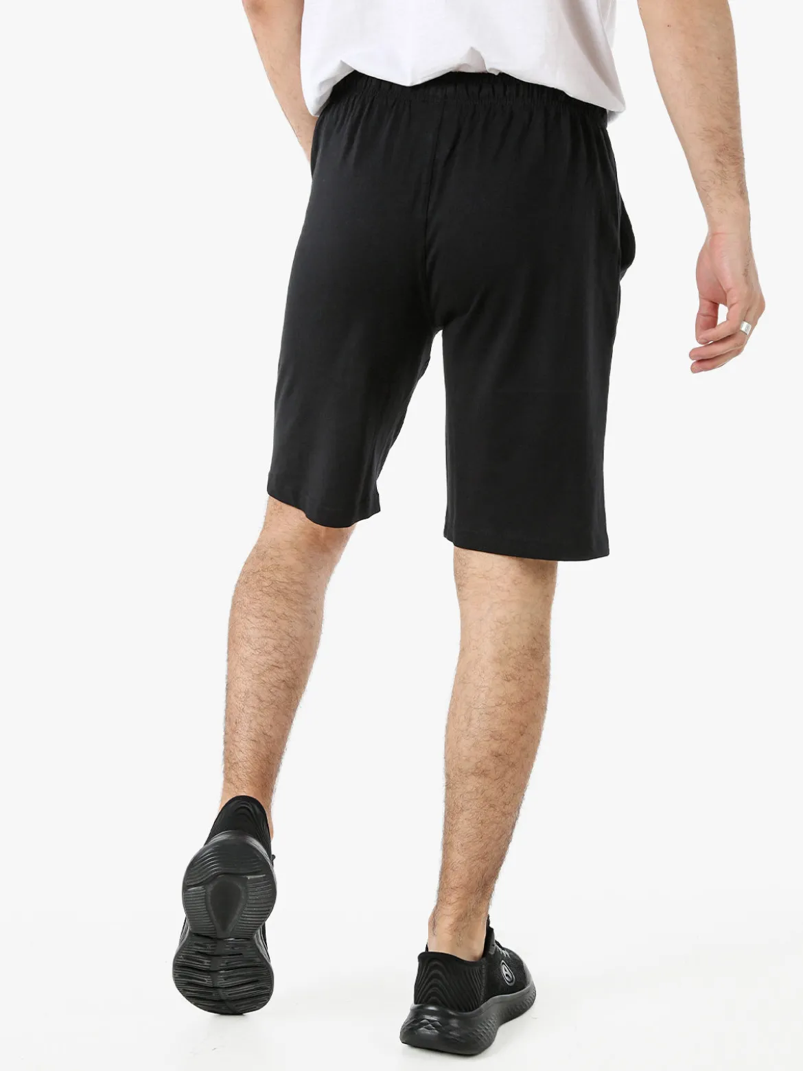 Be Board Bermuda sportivi da uomo in cotone con coulisse - nero