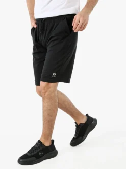 Be Board Bermuda sportivi da uomo in cotone con coulisse - nero