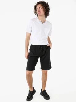 Be Board Bermuda sportivi da uomo in cotone con coulisse - nero
