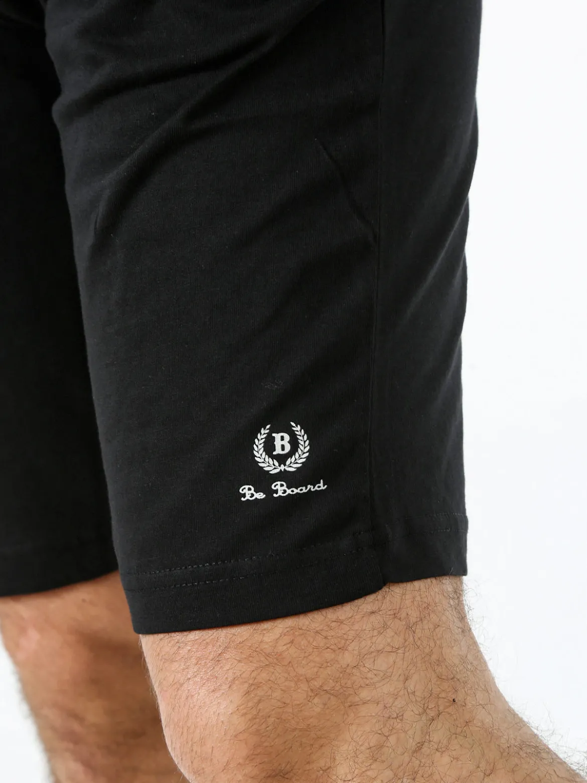 Be Board Bermuda sportivi da uomo in cotone con coulisse - nero