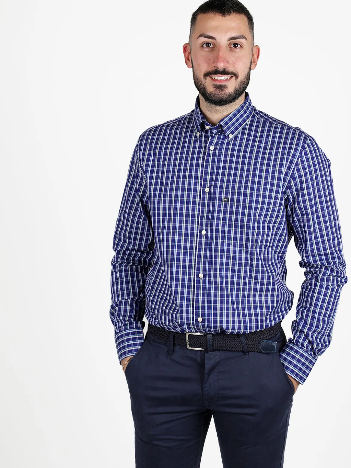 Be Board Camicia da uomo regular fit a fantasia
