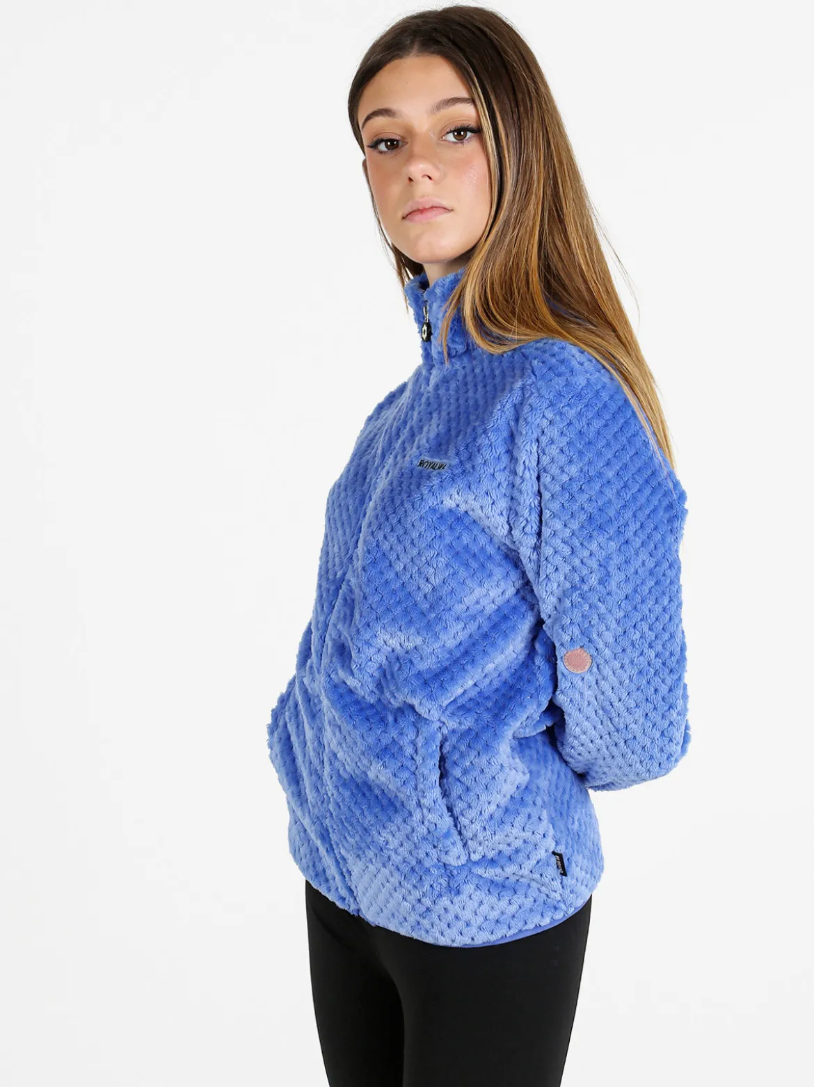 Be Board Felpa donna full zip in pile - azzurro