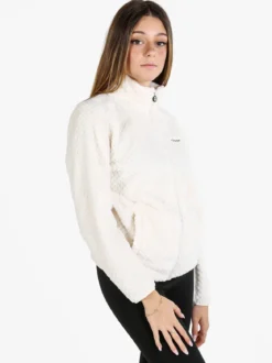 Be Board Felpa donna full zip in pile - panna