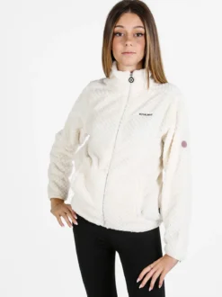 Be Board Felpa donna full zip in pile - panna