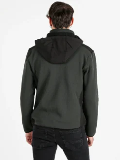 Be Board Felpa invernale da uomo con cappuccio e zip - militare