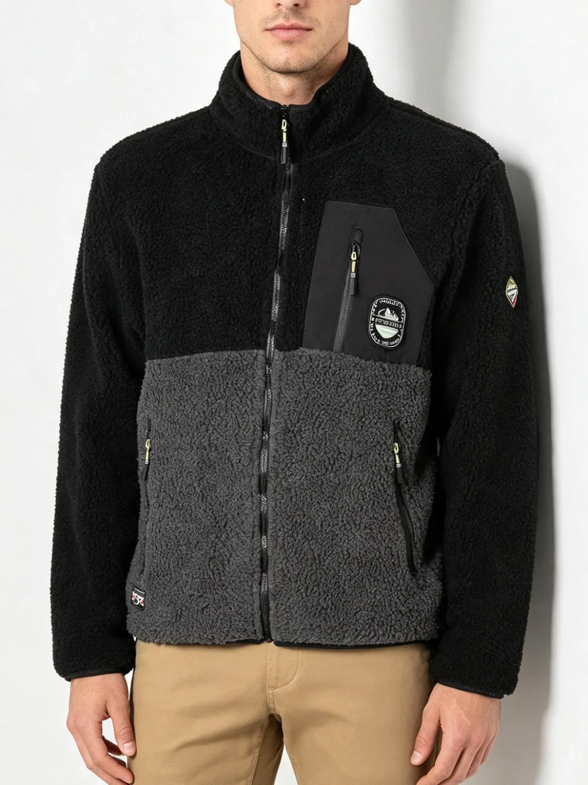 Be Board Giacca teddy sportiva da uomo con zip