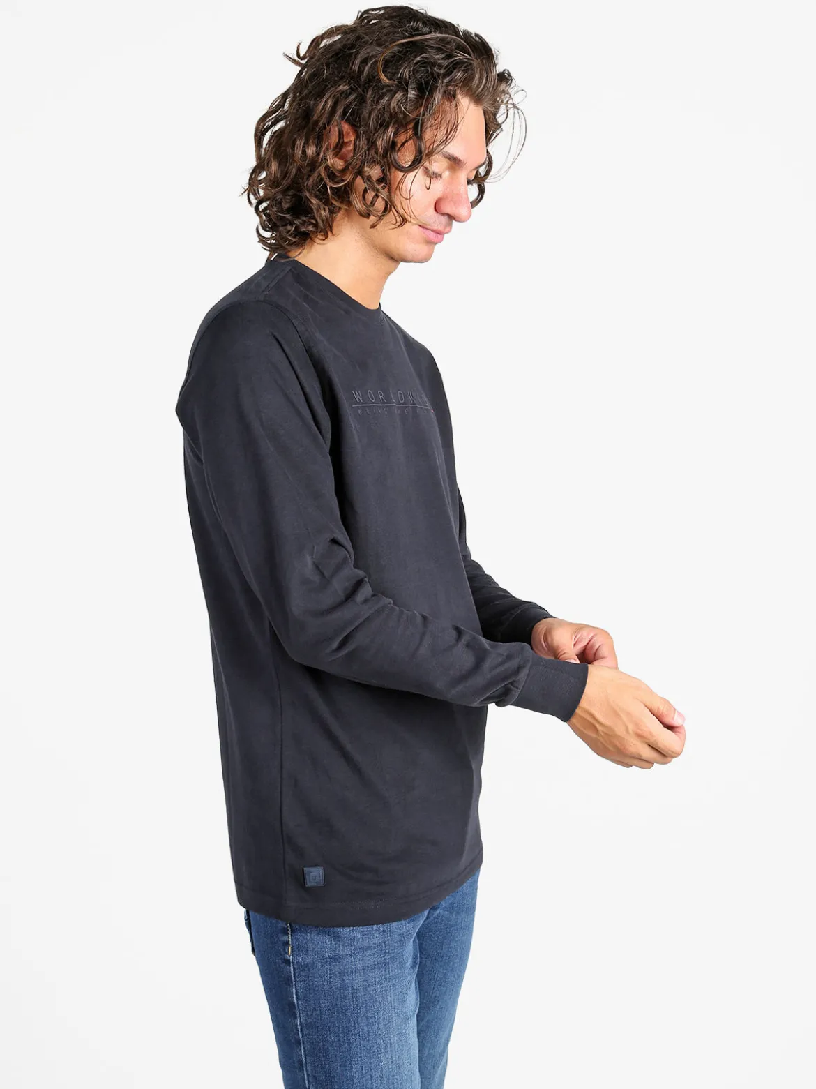 Be Board Maglia girocollo da uomo in cotone - blu scuro