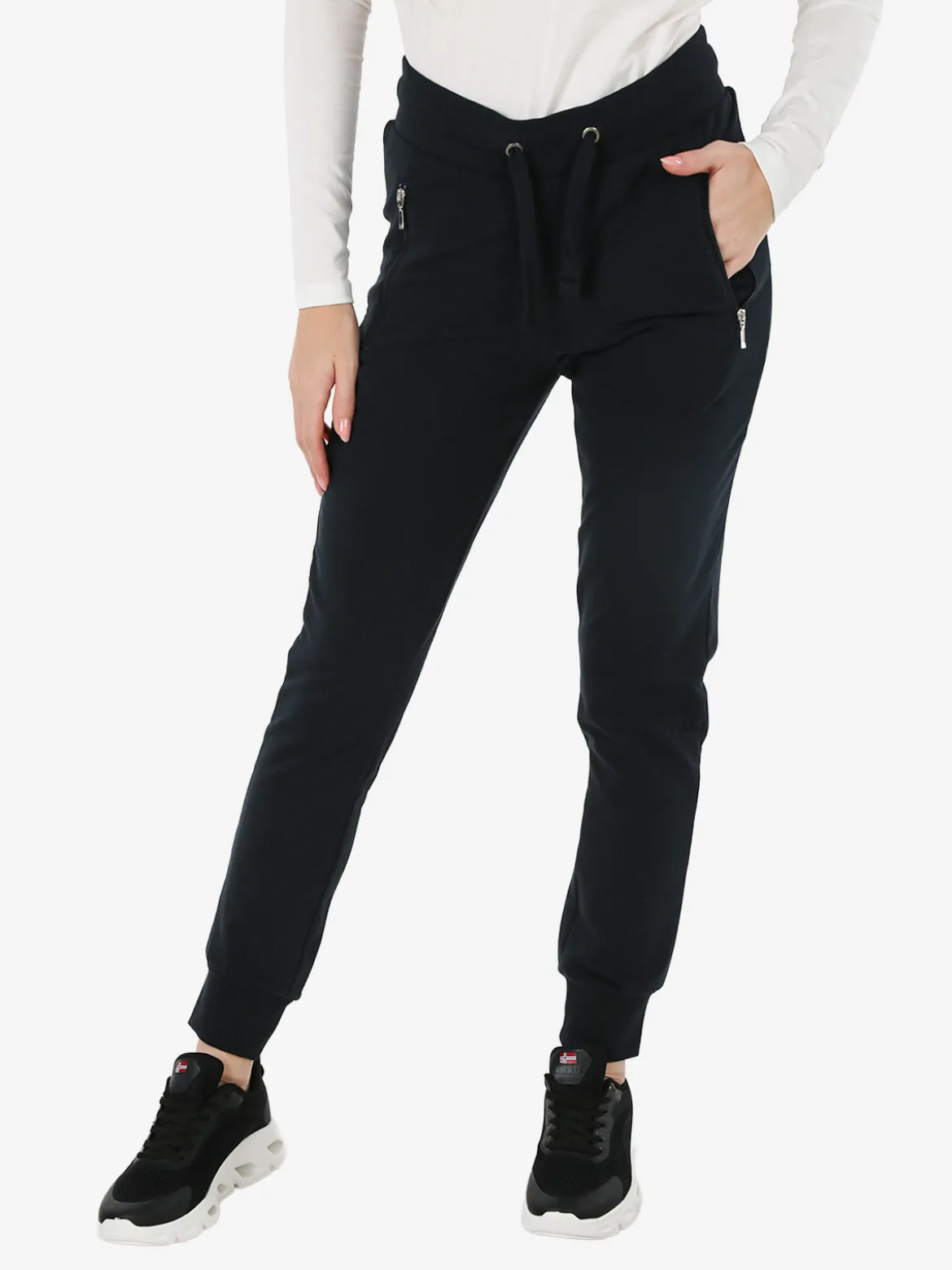 Be Board Pantaloni tuta donna con polsini - blu scuro