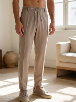 Be Board Pantaloni uomo in misto lino con coulisse