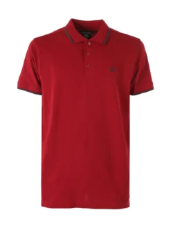 Be Board Polo in cotone da uomo a maniche corte - bordeaux