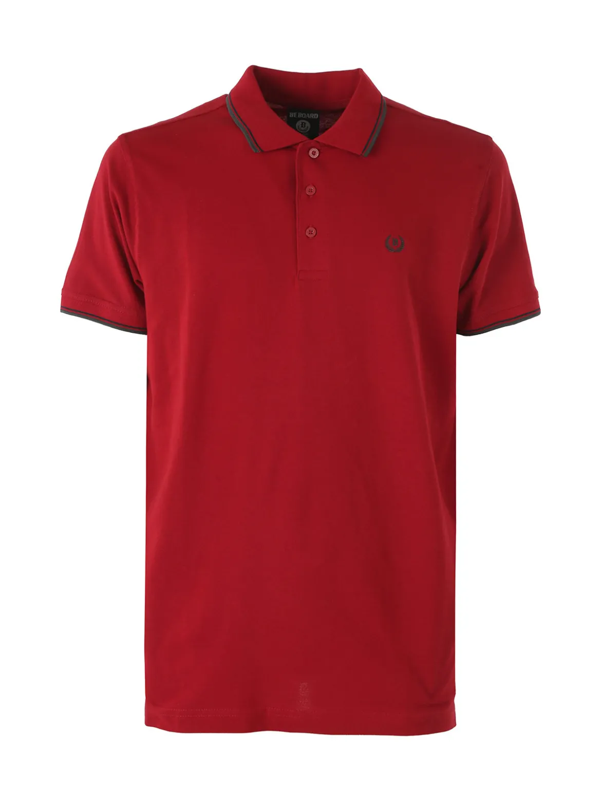 Be Board Polo in cotone da uomo a maniche corte - bordeaux