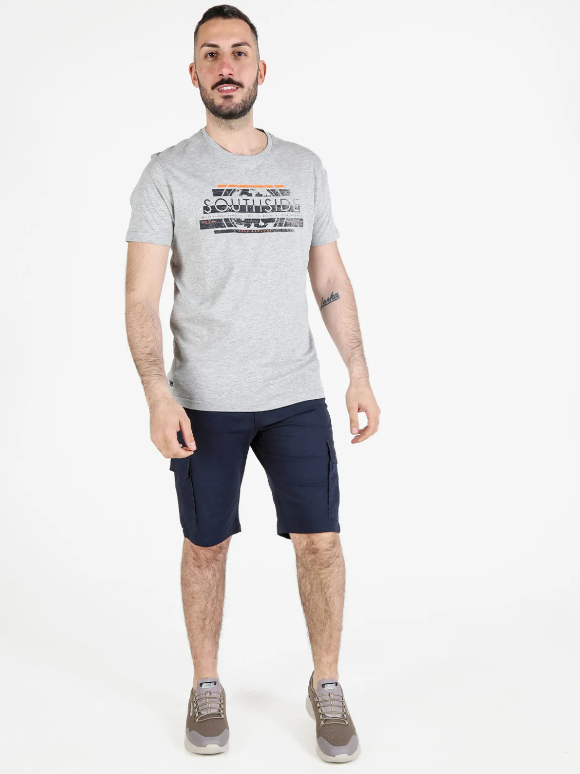 Be Board T-shirt girocollo da uomo in cotone con stampa