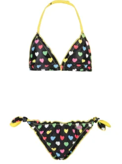 Bellissima Bikini bambina triangolo con stampa cuori G605