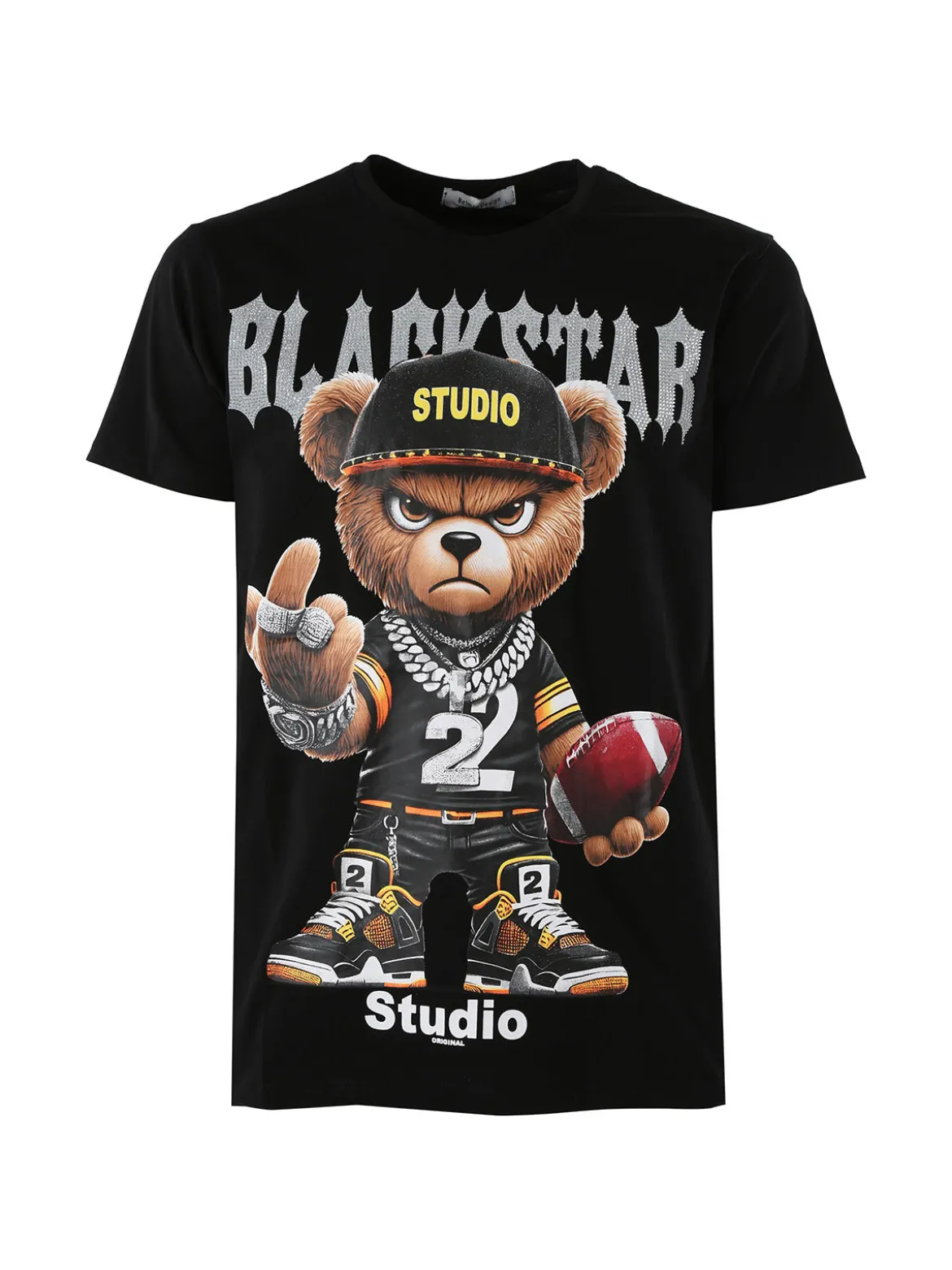 Belman T-shirt da uomo in cotone con stampa - nero