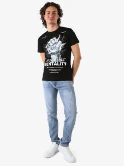 Belman T-shirt da uomo in cotone con stampa - nero