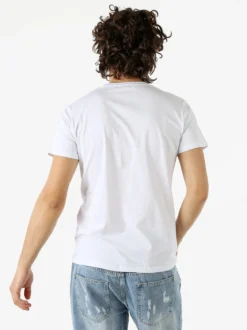 Belman T-shirt da uomo in cotone con stampa orsacchiotto - bianco