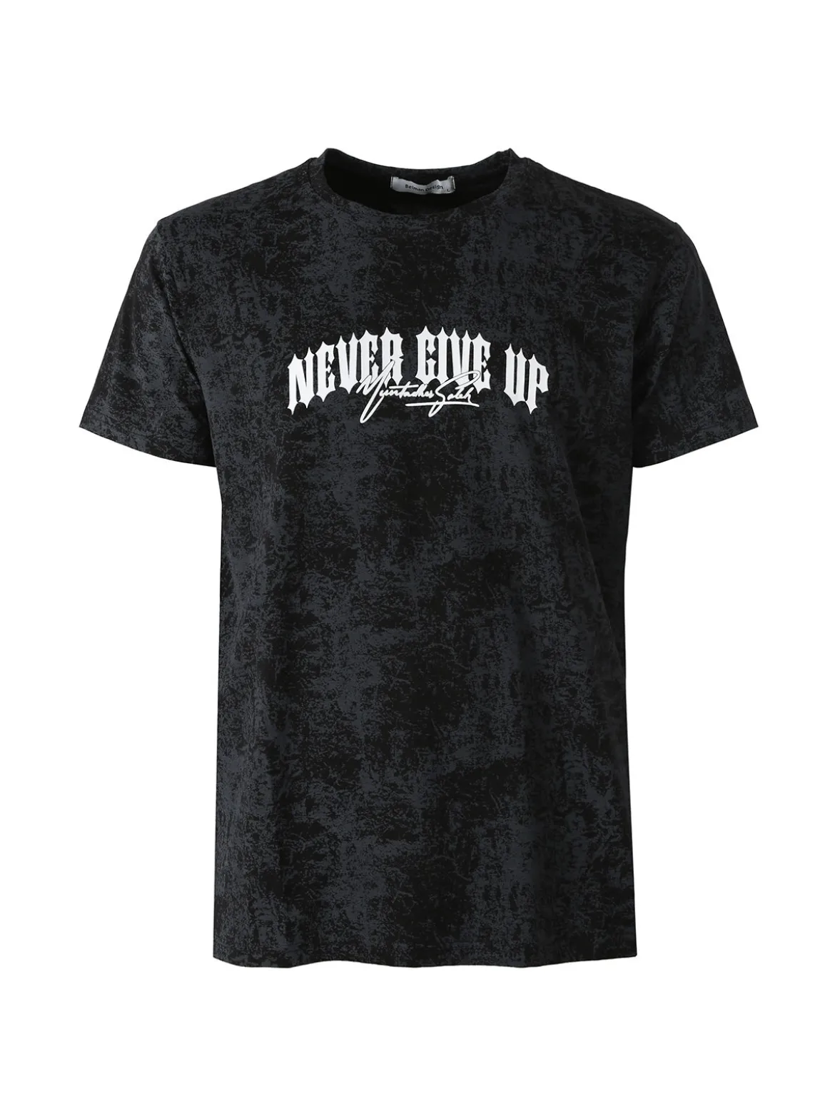 Belman T-shirt girocollo da uomo in cotone con stampe - nero