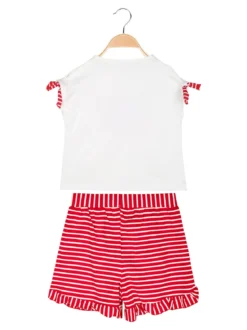 Best Girl'S Completo corto da bambina 2 pezzi con shorts a righe
