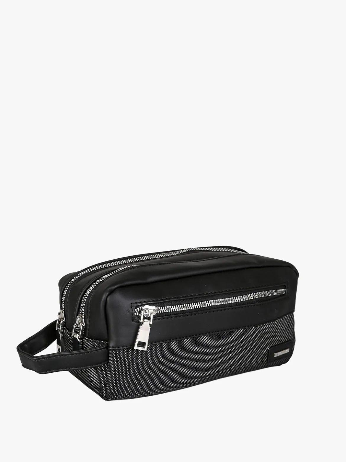 Biagiotti Uomo Beauty case da viaggio da uomo in tessuto e ecopelle - nero