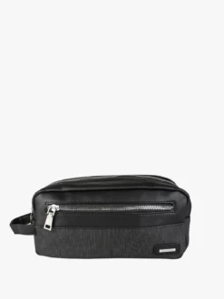 Biagiotti Uomo Beauty case da viaggio da uomo in tessuto e ecopelle - nero