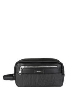 Biagiotti Uomo Beauty case da viaggio per uomo in tessuto e ecopelle - nero