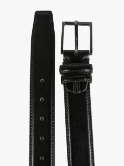 Biagiotti Uomo Cintura da uomo con fodera in pelle - nero