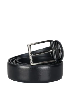 Biagiotti Uomo Cintura in pelle rivestita da uomo - blu scuro