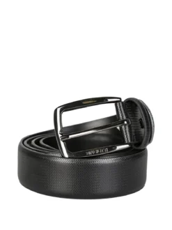 Biagiotti Uomo Cintura in pelle rivestita da uomo - nero