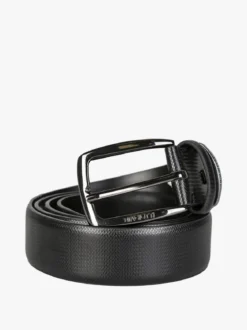 Biagiotti Uomo Cintura in pelle rivestita da uomo - nero
