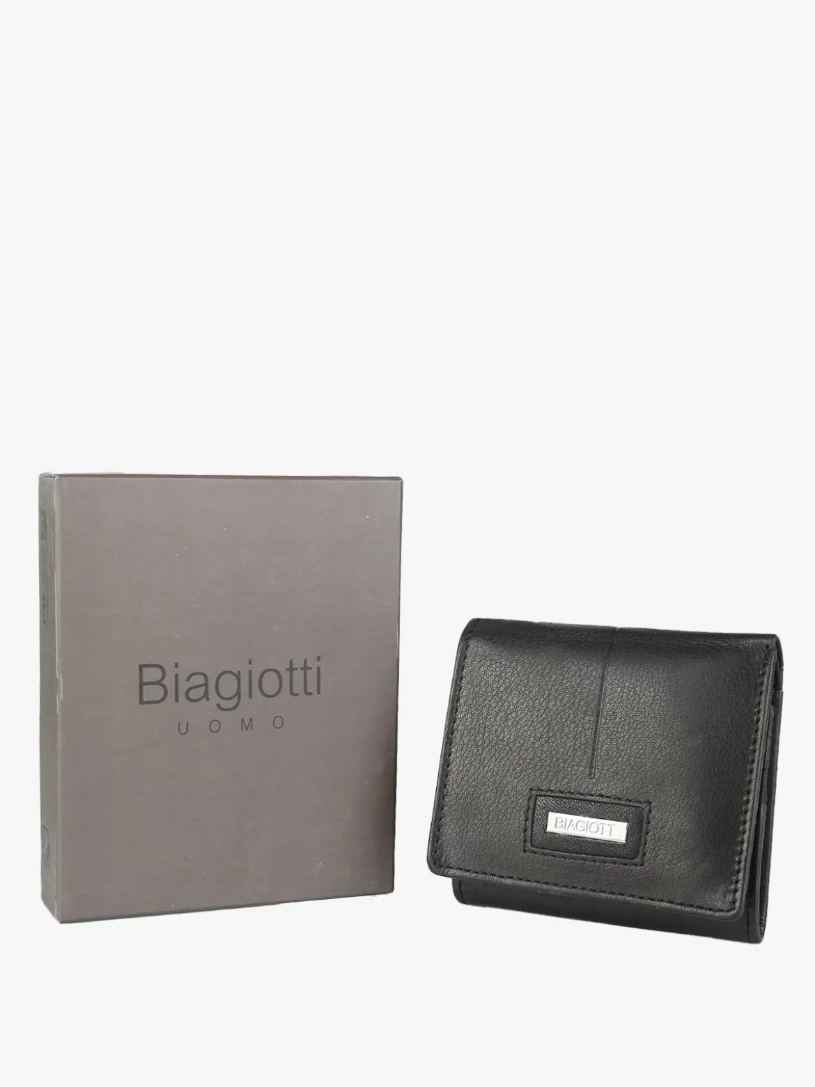 Biagiotti Uomo Mini portafoglio in pelle da uomo - nero