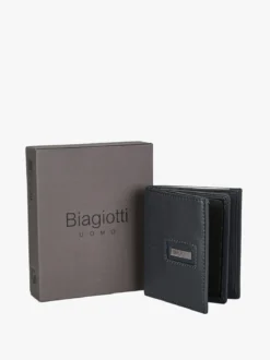 Biagiotti Uomo Mini portafoglio verticale in pelle da uomo - moro