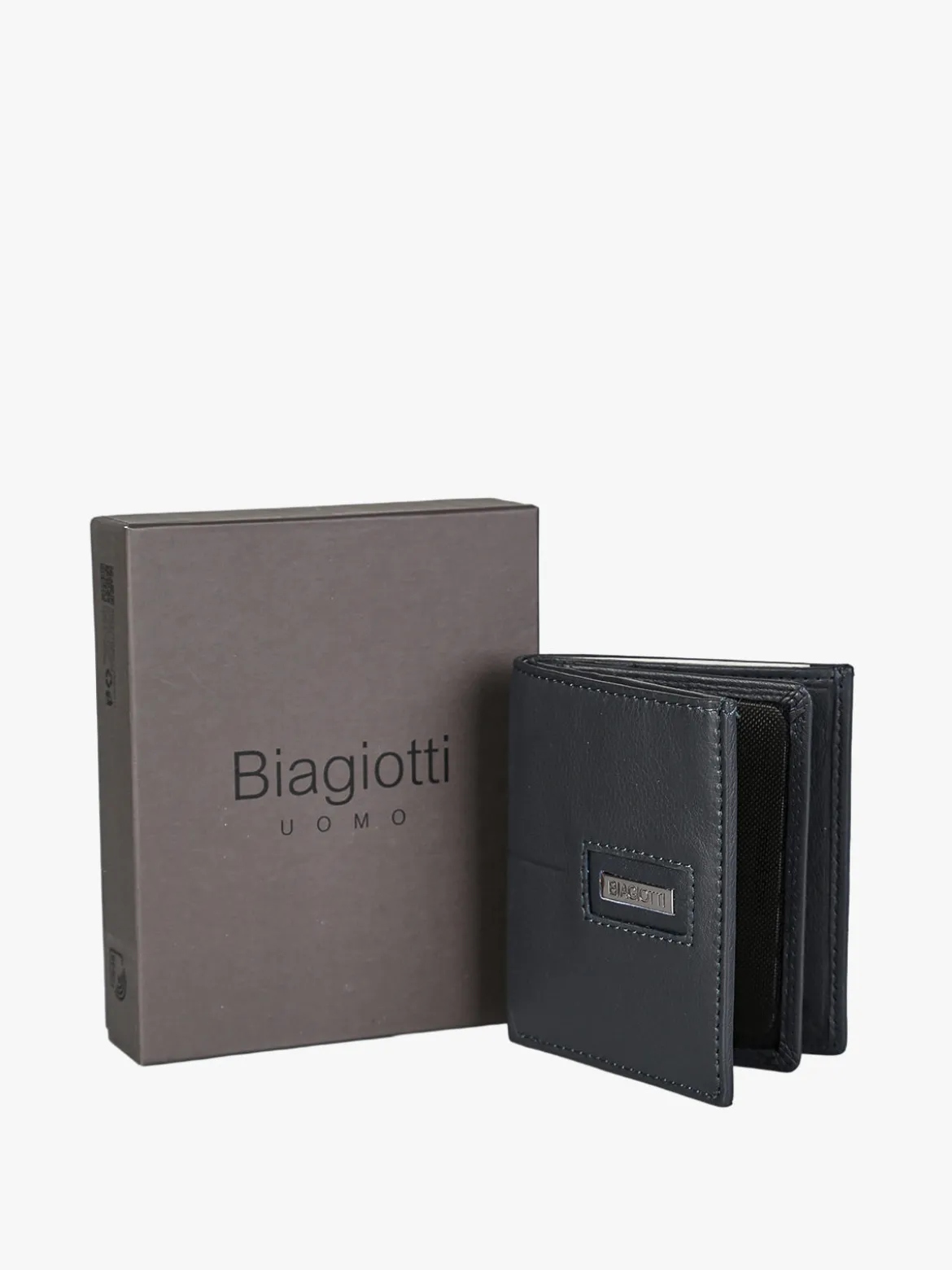 Biagiotti Uomo Mini portafoglio verticale in pelle da uomo - moro