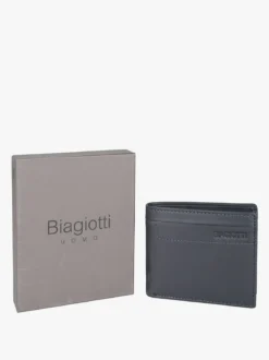 Biagiotti Uomo Portafoglio in pelle da uomo mini - blu scuro